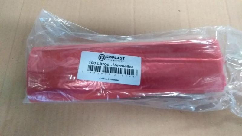 ROLO LIXO EDPLAST VERMELHO 100 LTS  FD 25x5 UN