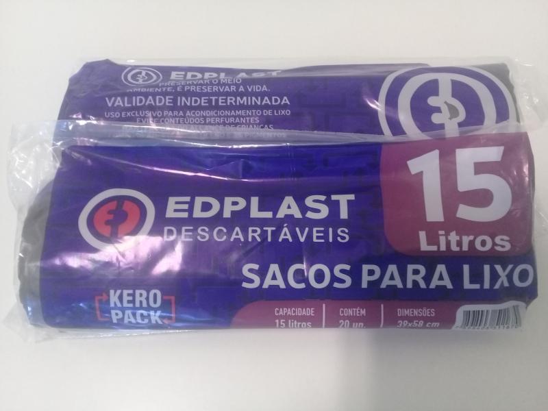 ROLO LIXO EDPLAST 15 LTS  CX 25X20 UN