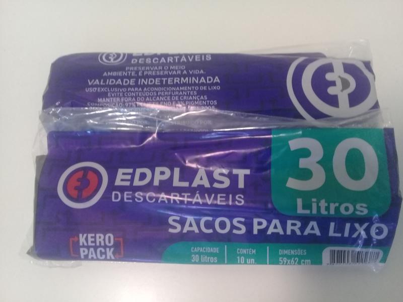 ROLO LIXO EDPLAST 30 LTS  C/ 10 UN