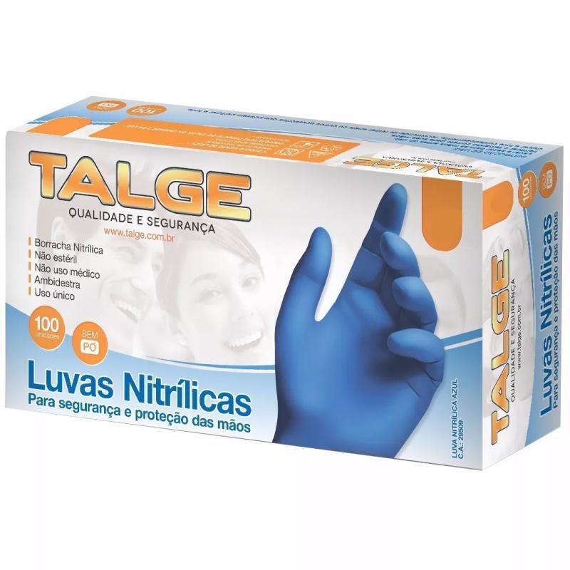 LUVA NITRILICA AZUL TALGE S/PO *G* C/100 507