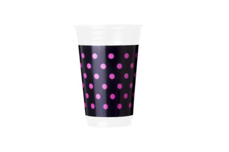 COPO FESTA DECOR PPT-330 POA PRETO/PINK  10X30 C/300 UN
