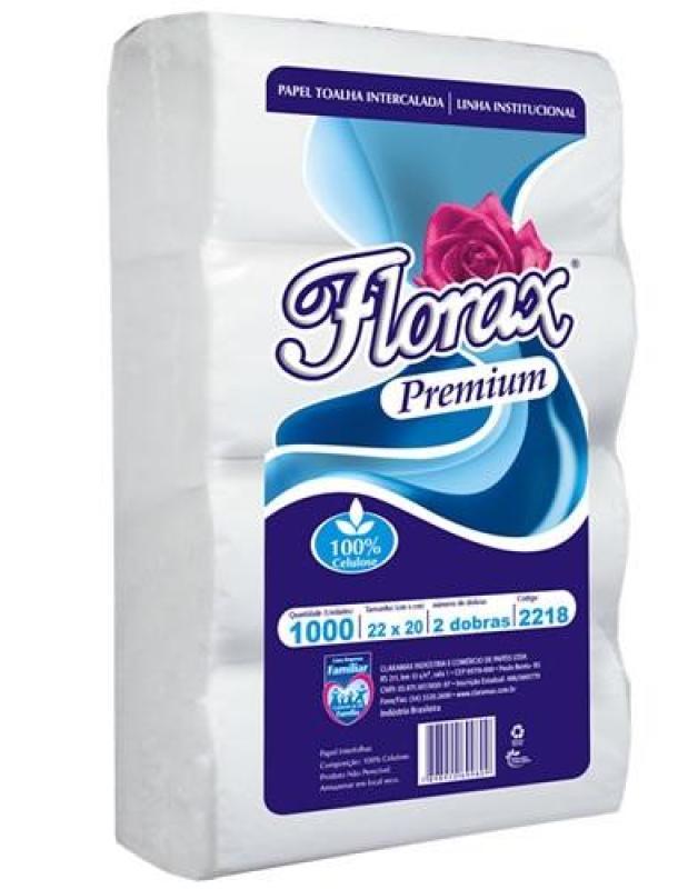 PAPEL TOALHA FLORAX BRAN INTERF 20X20 C/1000 (2217)
