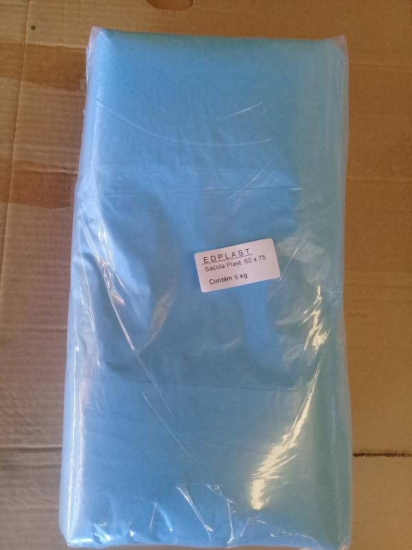 SACOLA RECICLADA 60x75 AZUL EDPLAST 5KG