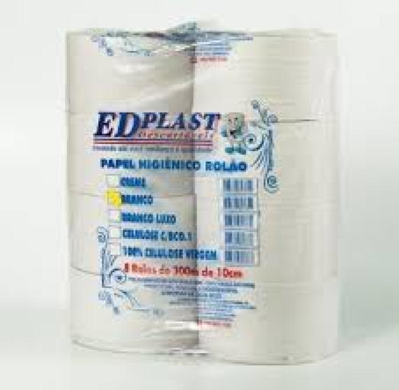 PAPEL ROLAO BRANCO EDPLAST 300 MT C/8 UN